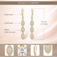 thumbnail image 3 of Charmsy Cubic Zirconia Earrings for Women | Gold Plated Marquise CZ Leverback Earrings, 3 of 7