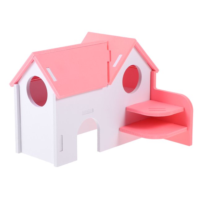 UPGRATOR 1 Set Small Pet Hideout House for Hamsters and Guinea Pigs in Pink Color with Hiding Function