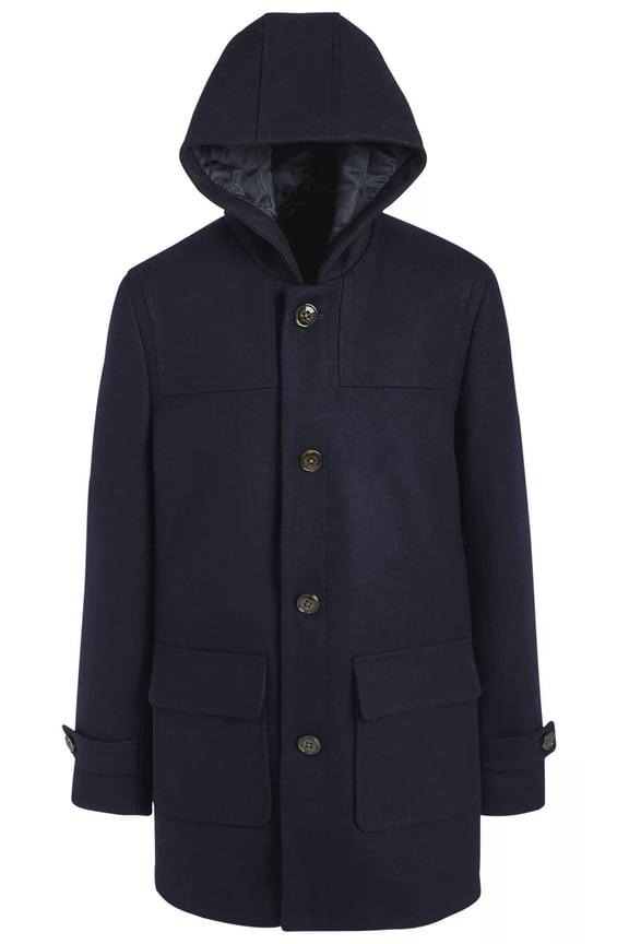 $250 Ralph Lauren Boy's, Wool-Blend Duffle Coat, Navy, 10R
