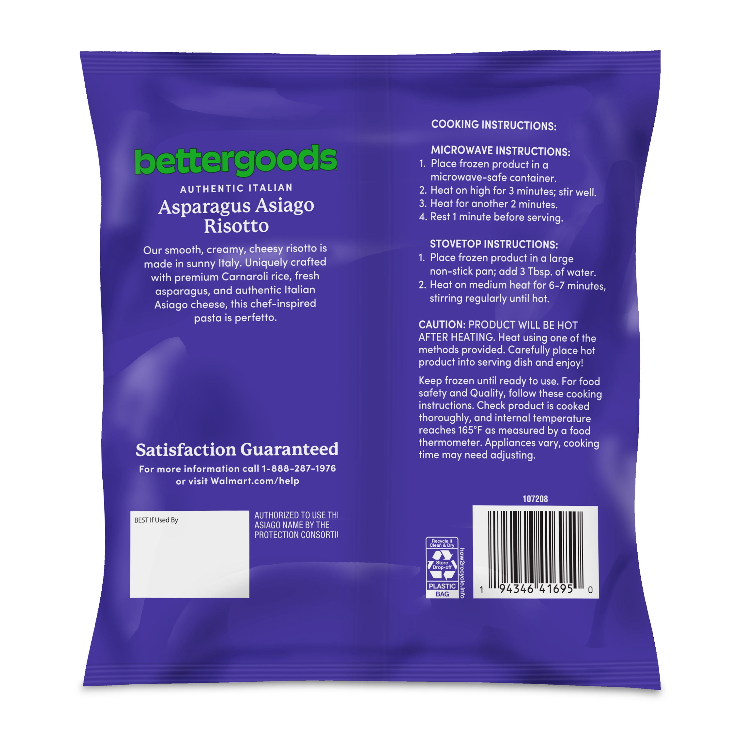 bettergoods Asparagus Asiago Risotto, 16 oz (Frozen)