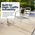 thumbnail image 5 of Flash Furniture 23.5'' Square Aluminum Indoor-Outdoor Table Set with 2 Slat Back Chairs, 5 of 13