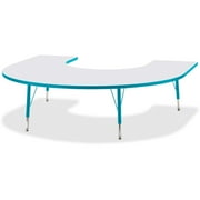 Jonti-Craft Kydz Activity Table - Horseshoe-Color:Gray/teal,Size:66" X 60" 11" - 15"