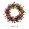 thumbnail image 3 of 2026 Spring Kids Breath Camellia Wreath 17.71In Delicate Visual Appearance Dry Environment Storage All Season Display Feature Ornament for Home Garden Gate Front Door Mantel Festival Decor, 3 of 6