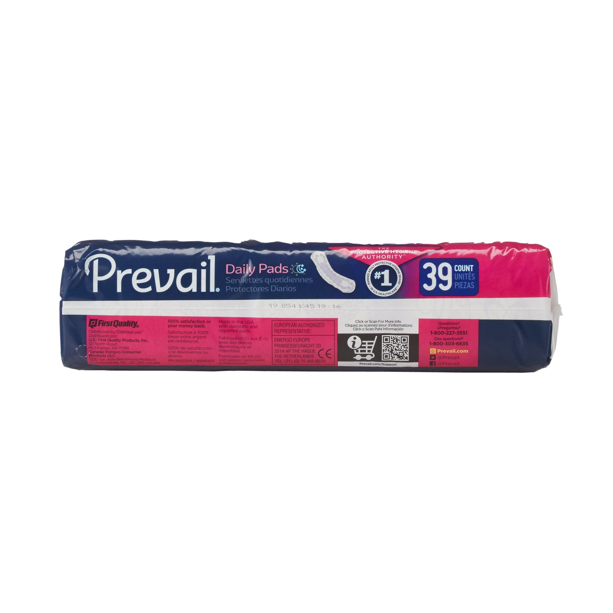 Prevail Daily Incontinent Pad 13" L Long Length PV-915/1, Maximum, 156 Ct
