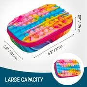 ZIPIT POP Pencil Box | Fidget Silicon Sensory Push It Case | Large Capacity Pencil Case (Colorful)