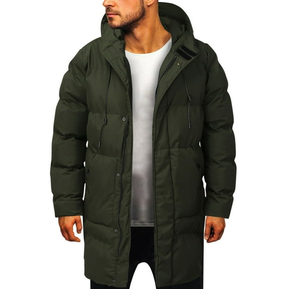 Vedolay Warm Winter Coats for Men Winter Parka Jacket Thick Outerwear Jacket for Men Green,2XL