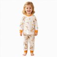 thumbnail image 3 of masbird Toddler Girls Boys Pajamas Cotton Kids Cute Graphic 2 Piece Cute Graphic Pjs Fall Winter Sleepwear Clothes Sets 6-24 Months 2t 3t 4t 5t 6t 7t 8t 9t Children(Orange,4-5 Y), 3 of 9