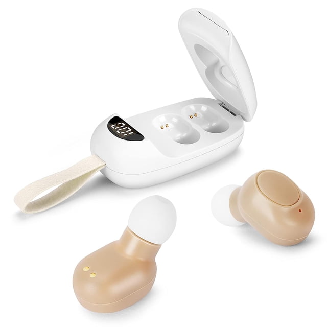 BEMS-Audífono recargable para personas mayores y adultos con reducción de ruido, audífono digital intrauditivo, sin chirridos, estuche de carga de contacto magnético