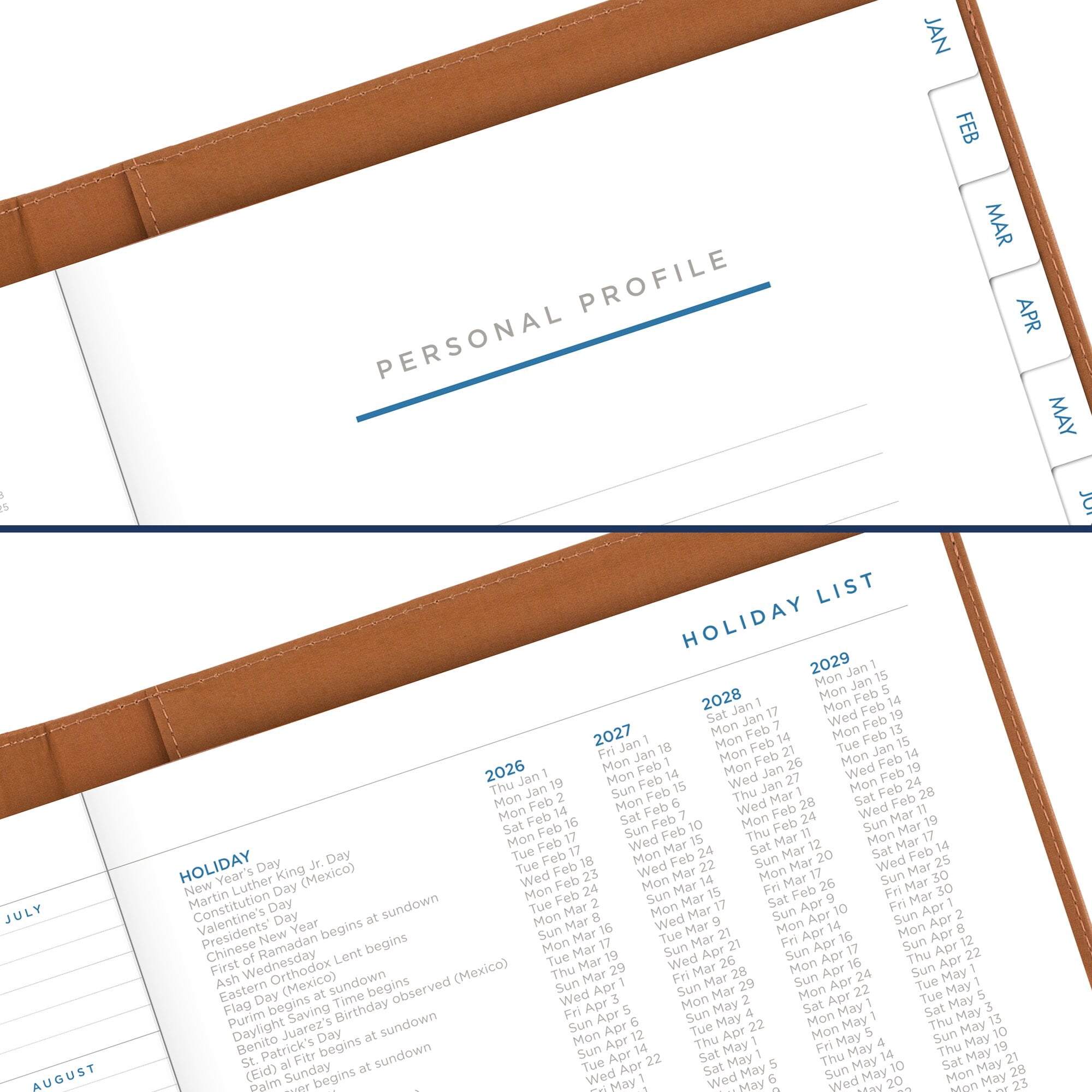 AT-A-GLANCE Signature Collection Clipboard with 2026 Monthly Planner Brown Large
