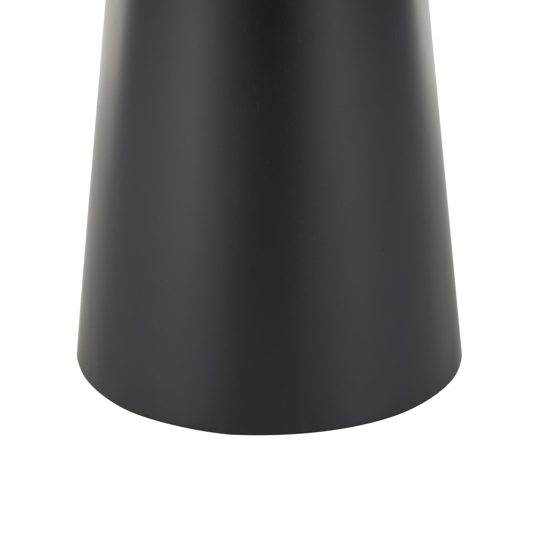 DecMode 15" x 21" Black Metal Handmade Pedestal Accent Table with Brown Wood Tabletop, 1-Piece