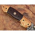 thumbnail image 2 of WHITE DEER Executive Series Damascus Folding Knife Rose Copper Bolster Bison Grip, 2 of 8