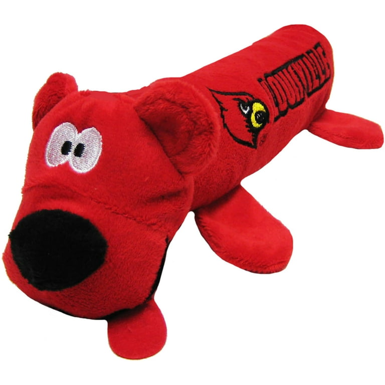 Pets First College Louisville Cardinals DOG TOY - Licensed Tube Toys  available in 40+ COLLEGE Teams Squeaky & Plush