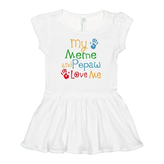 Inktastic Meme and Pepaw Love Me Girls Baby Dress