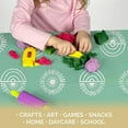 thumbnail image 6 of JumpOff Jo - Large Splat Mat, Waterproof and Washable, for Under Highchair, Tabletop, On Carpet - Protects from Spills, Messes, Crafts - 51 x 51 inches - Rainbow Sun, 6 of 9