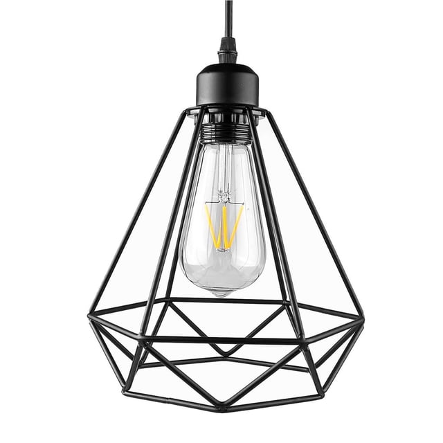 Industrial Vintage Diamond Cage Lámpara Colgante Aplique Lámpara Colgante Lámpara E27 Socket Ac 85-240V (Sin Bombilla Incluida) Methold HA021725-00