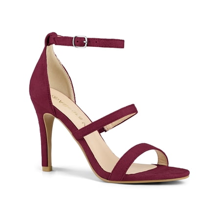 BLISSFUL STEP Women s Sandals Stiletto Heels Triple Straps High Heels Sandals