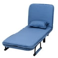 thumbnail image 3 of YYAo Convertible Folding Leisure Recliner Sofa Bed-Blue, 3 of 12