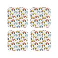 thumbnail image 2 of Kll Square Drink Coasters Set Of 4,Pu Leather Absorbent Coasters Set Decorative Coffee Cup Coasters Housewarming Gift For Home Decor-Cartoon Monster Trucks, 2 of 9