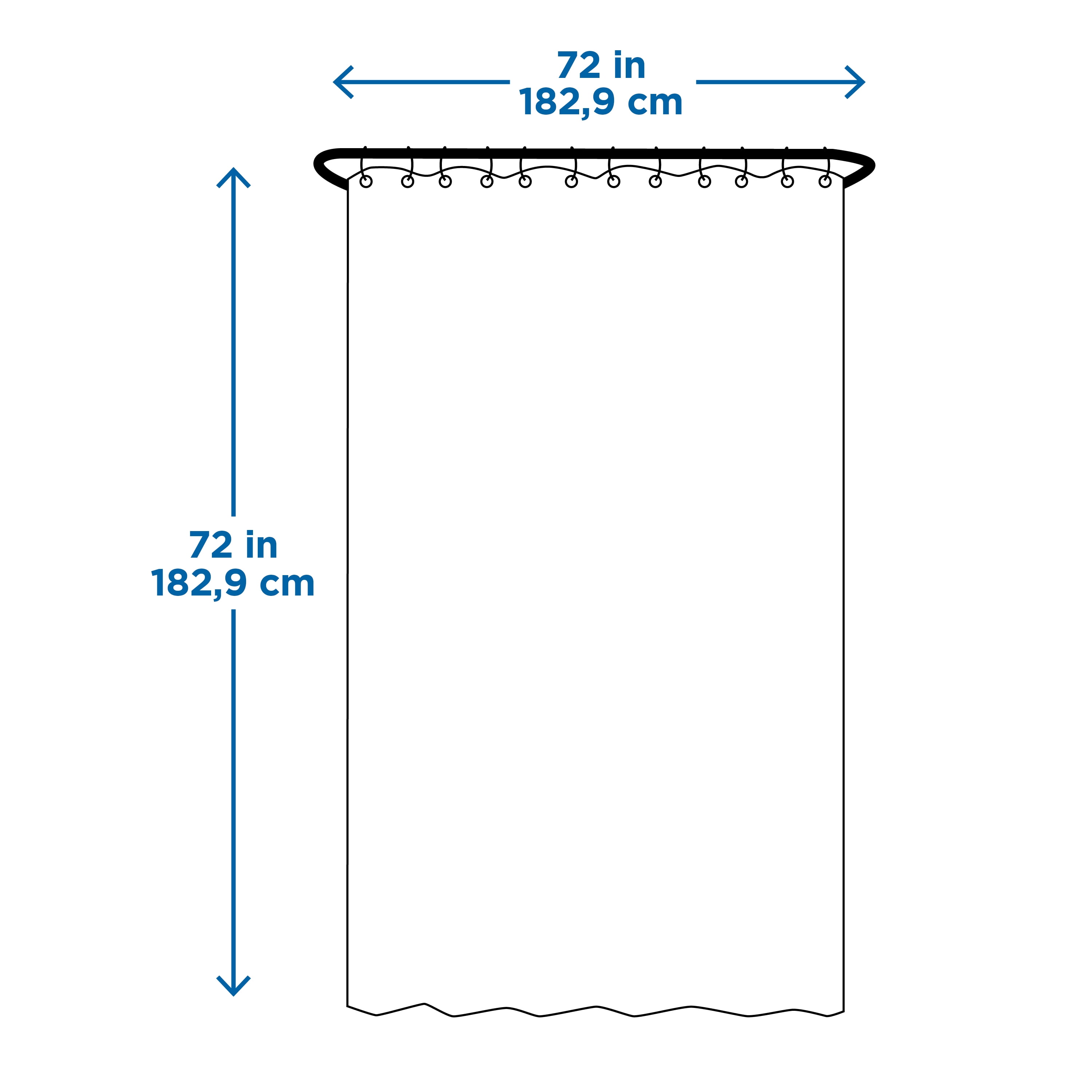 Mainstays Waffle-Weave Fabric Shower Curtain with Recycled Polyester