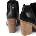 thumbnail image 5 of Pennysue Women's Middle Heel Ankle Booties Nude Thick Heeled Stacked Short Boots Size 6.5M, 5 of 8