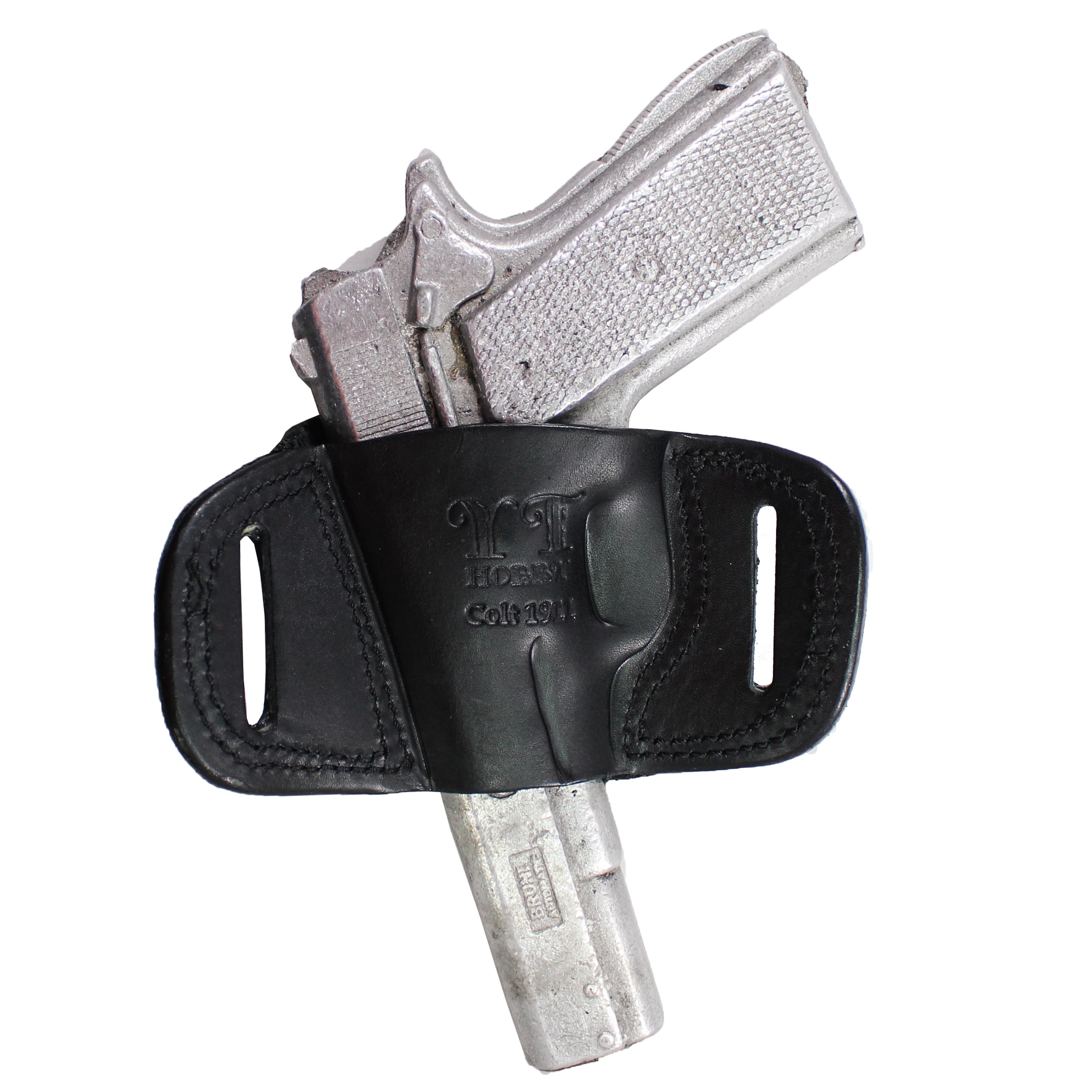 Handmade Fast Draw Outside The Waist Band OWB Carry Leather Gun Holster (Black - Right Hand, All 1911 Models)