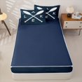 thumbnail image 4 of Erosebridal Rustic Lake Paddle Zipper Full Size Comforter Sets with Fitted Sheet and 2 Pillowcases,Ocean Themed Zipper Bedding Set For Boys,Navy Blue Reversible,4-Piece, 4 of 7