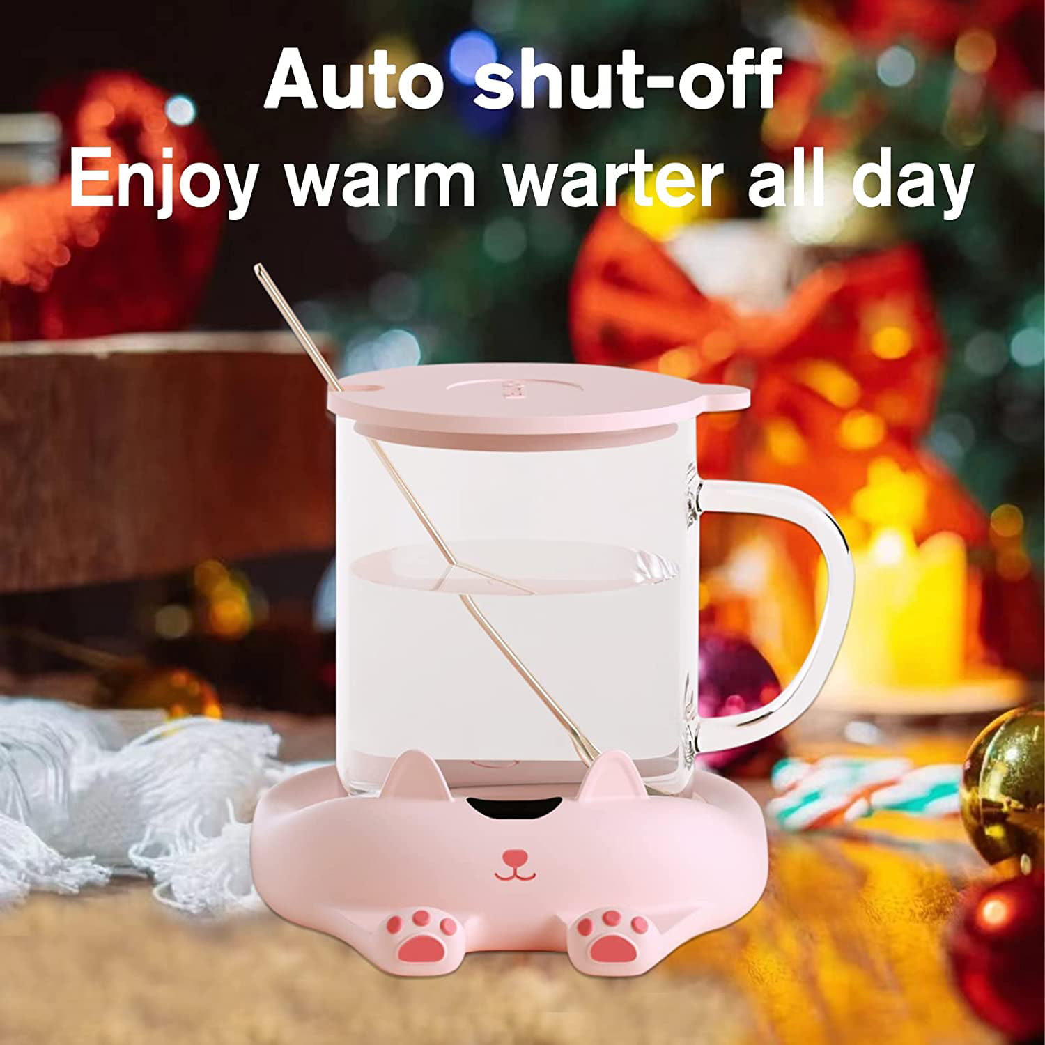 Coffee Mug Warmer, 50W Coffee Cup Warmer with 3 Temperature Settings  (105℉-180℉) and 4 Hours Auto Shutt-Off Function for Office Home Desk  Use,Electric