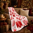 thumbnail image 3 of Red Candy Cane Heart Lollipops in Glossy 3D Style for Sweet Treat Lovers, Festive Candy Pattern, Cozy Flannel Blanket for Bedroom and Living Room, Valentine's Day Gift, Whimsical Home Decor, 3 of 9