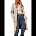 thumbnail image 3 of Abrigo Informal Cómodo de Lana con Solapa para Mujer, Chaqueta Informal de Moda, Abrigo , Ropa de Otoño e Invierno Albaricoque L, 3 of 10