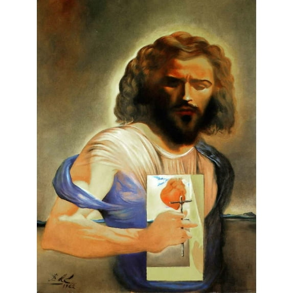 Dali Sacred Heart Of Jesus - CANVAS or PRINT WALL ART