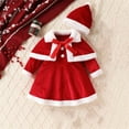 thumbnail image 3 of Owordtank Christmas Dresses for Toddler Baby Girls Skirt Stripe Jumpsuit Dresses Party For 12M-5Y, 3 of 8