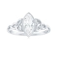 thumbnail image 4 of Rosec Jewels Certified Moissanite Marquise Engagement Ring 1 Carat - Celtic Knot Ring (5X10 mm, D-VS1 Quality), 14K White Gold, US 6.50, 4 of 8