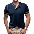 thumbnail image 3 of Camisa Henley De Manga Corta Con Gofres Para Hombre 2024, 3 of 8