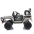 thumbnail image 2 of POVANLI 24V Kids Ride on Truck Car,2 driving Modes, Kid manual control,W/Parents 2.4G Remote Control, 400W Powered Toy Car up to 5 mph, w/ Spring Suspension, 3 Speeds,LED Lights,Bluetooth Music,White, 2 of 7