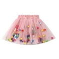 thumbnail image 5 of StylesILove Toddler Girls Multicolored Pom Poms Triple Layered Tutu Skirt, 5 of 7