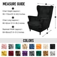 thumbnail image 4 of SHANNA Stretch Wingback Chair Covers, Velvet Wing Chair Slipcover Soft Furniture Covers For Living Room Bedroom Hotel (Black), 4 of 11