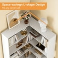thumbnail image 3 of Bookshelves 6 Tiers with Baffles Industrial Large Corner Etagere Bookcase Storage Display Rack for Living Room, 3 of 7