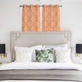 thumbnail image 4 of Orange Plaid Kitchen Curtains Short 45 Inch Length, Modern Farmhouse Simple Abstract Stripes Grommet Top Bedroom Living Room Curtains, Light Filtering Cafe Curtain Drapes 2 Panels Set 84''x45'', 4 of 9