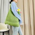 thumbnail image 1 of Bolso de ganchillo para mujer Bolso hobo de gran capacidad Bolso grande de compras suave (Verde), 1 of 9