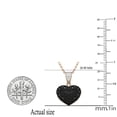 thumbnail image 5 of Dazzlingrock Collection 0.60 Carat (ctw) Round Black & White Diamond Heart Pendant for Women with 18 Inch Gold Chain in 10K Rose Gold, 5 of 6