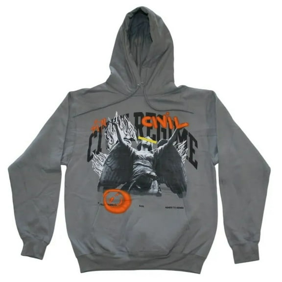 Civil Regime Ashes to Ashes S.I.N. Men's Gray Hooded Sweatshirt (Small)