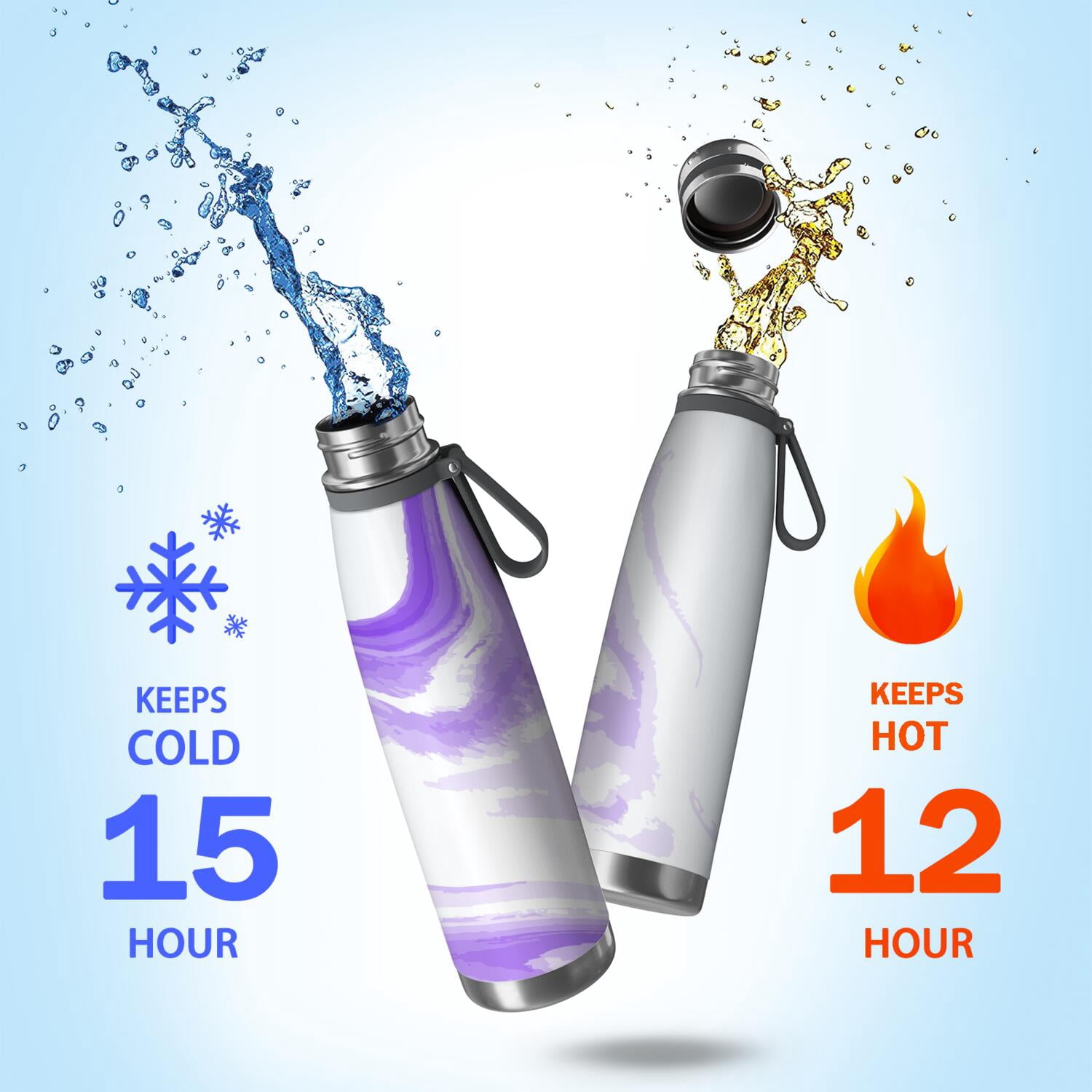 29oz Insulated Water Bottle with Tea Infuser, Stainless Steel Travel Mug, Liquid & Marble Print