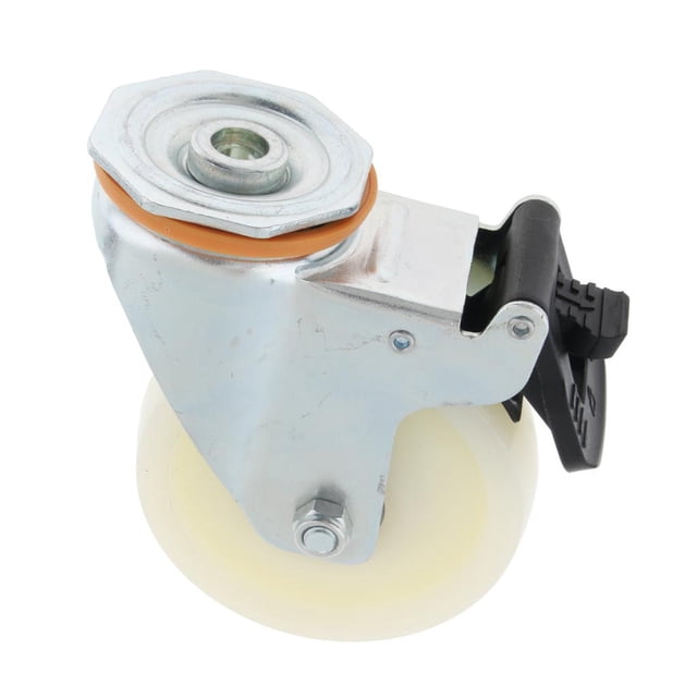 Rueda Industrial Plana Doble Freno Rueda giratoria Blanca PP Doble 4 pulgadas Zulema Rueda PP blanca
