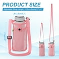 thumbnail image 2 of Water Bottle Holder with Shoulder Strap, Mesh Water Bottle Sleeve Bag, Crossbody Bottles Carrier Sling Pouch for Hiking Gym Camping Walking Travel, Pink, 2 of 7