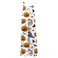 thumbnail image 5 of Women's Halloween Jumpsuits Pumpkin Witch Hat Sleeveless Backless Spooky Overalls Skeleton Castle Halter Horror Rompers, 2XL, 5 of 5