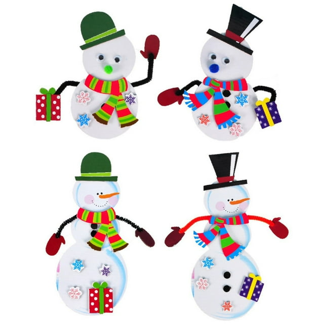 Bangcool 4 Set Christmas Hanging Decoration DIY Cute Cartoon Snowman Hanging Ornament