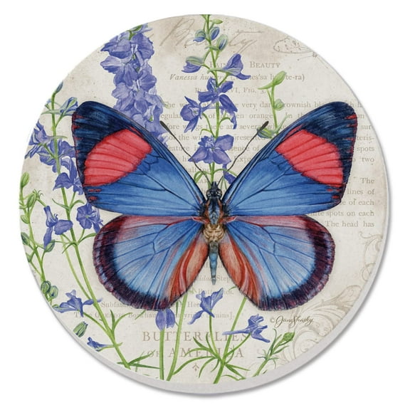 CounterArt "Painted Beauty Butterfly" Single Round Absorbent Stone Coaster