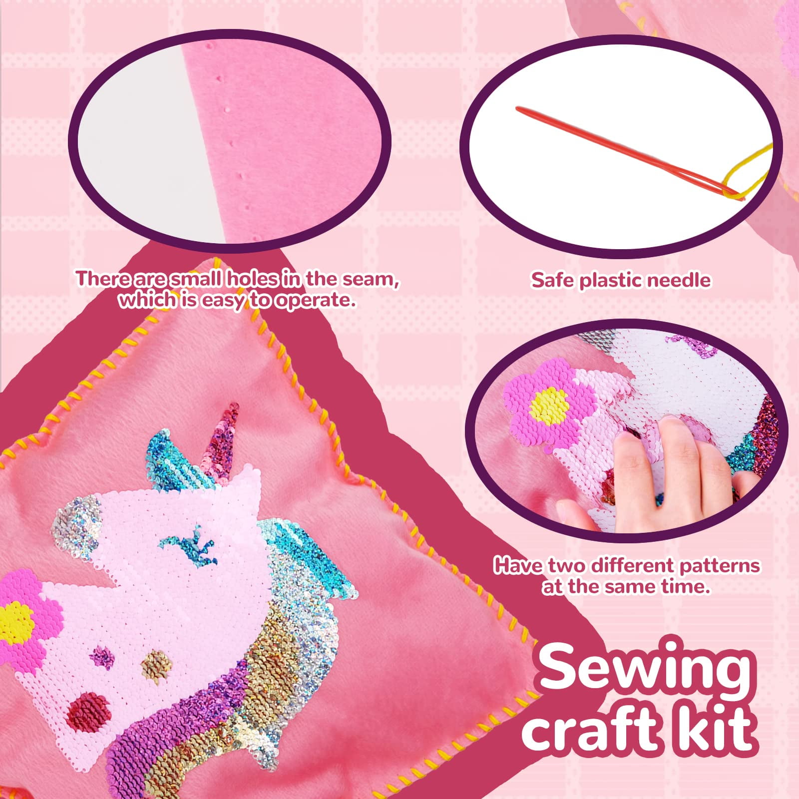 FNNMNNR 4 Pcs Craft Kits for Sewing Sets, Preschool Educational