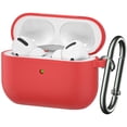 thumbnail image 1 of Funda for Airpods Pro, funda protector de silicona uprzejma que absorbować los golpes con llavero para Apple Airpods Pro, rojo brillar Electrónica, 1 of 5