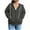 Gray, variant on Otntypg Plus Size Womens Athletic Hoodie Jackets Trendy Fall Long Sleeve Full Zip up Track Sweatshirts Tops Loose Oversized Baggy Outwear Coat with Pockets Dark Gray XXL